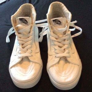 Vans - SK8 HI All White Canvas Classic High-Tops